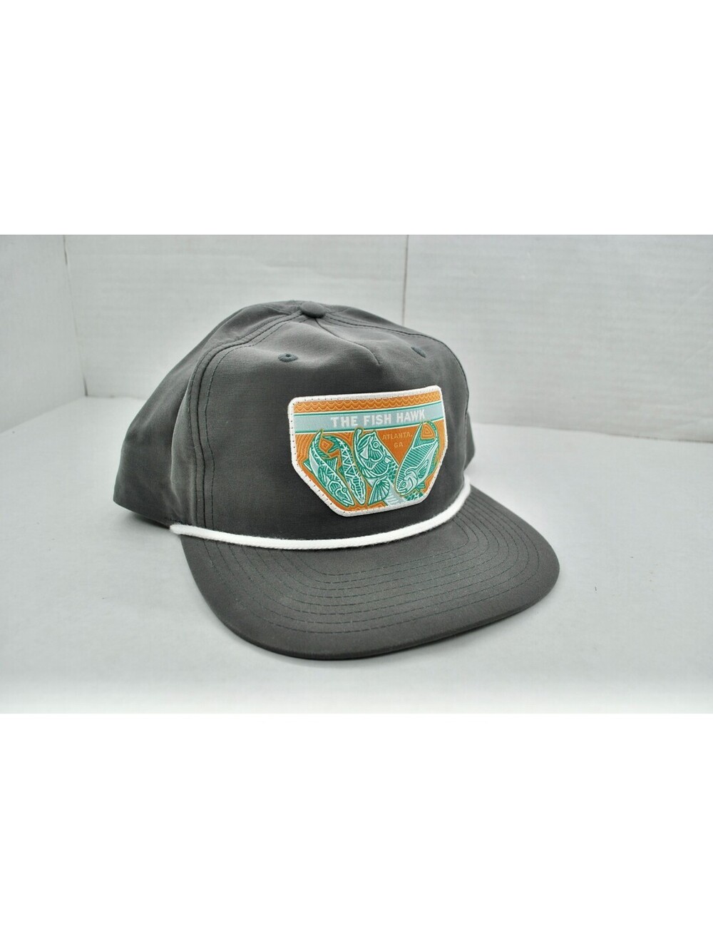 The Fish Hawk Fishing Outdoors Richardson Fly Fishing Rope Gray Snapback Hat Cap